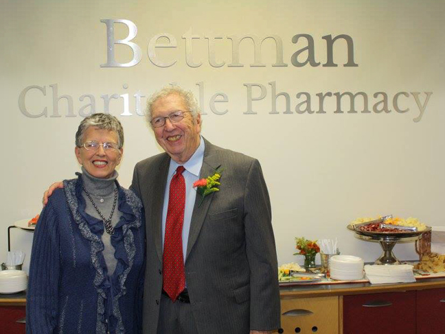 Elaine and Joe Bettman at the dedication of the Bettman Charitable Pharmacy of Reach Out Montgomery County on Nov. 15